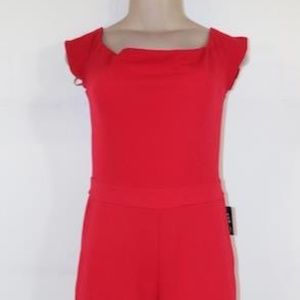 Express Women's Red Straight Neck Line Jumpsuit Sz. M NWT
